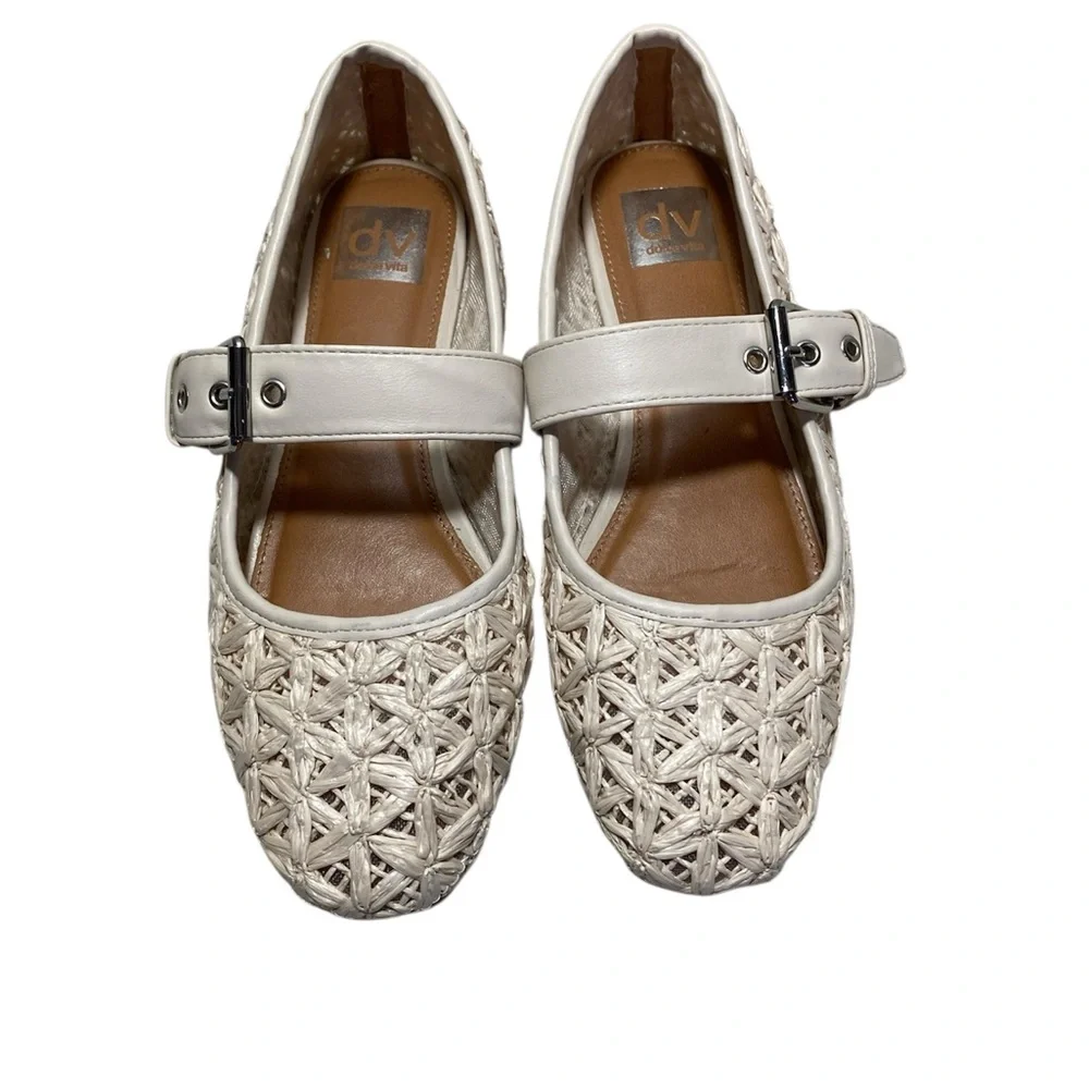 DV by Dolce Vita Mellie Maryjane Women’s Cream Woven Flats Sz-7.5 - Picture 2 of 5